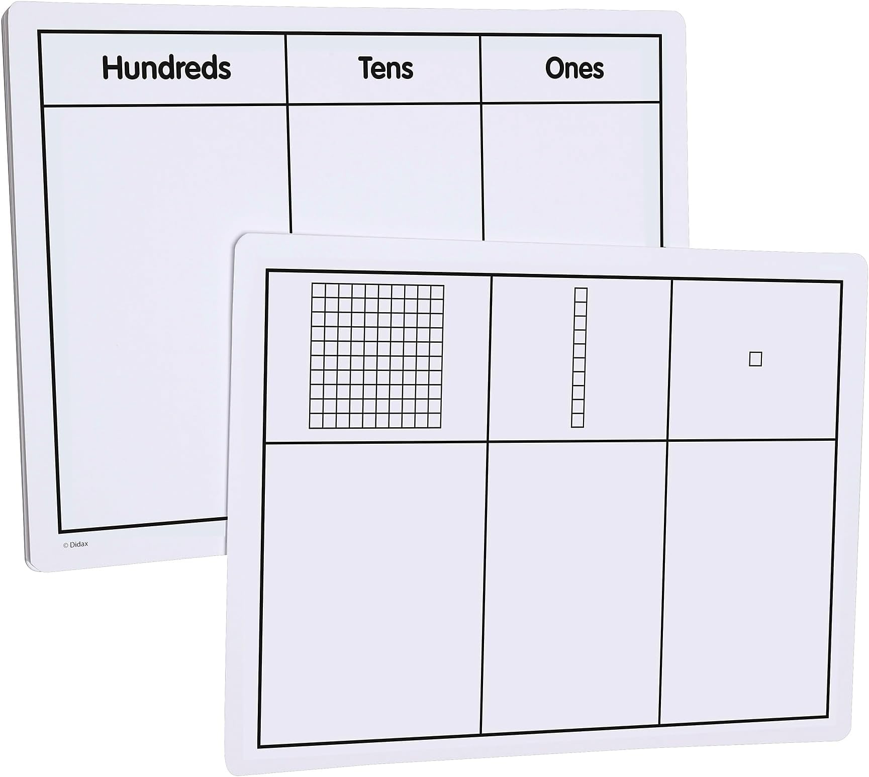 Didax Write-On and Wipe-Off Base Ten Mats, Set of 10
