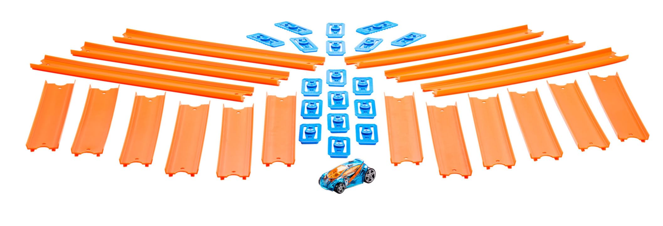 Hot Wheels Track Builder, tramos de Pista con vehículo Incluido, Accesorios para Pistas de Coches de Juguete (Mattel BHT77)
