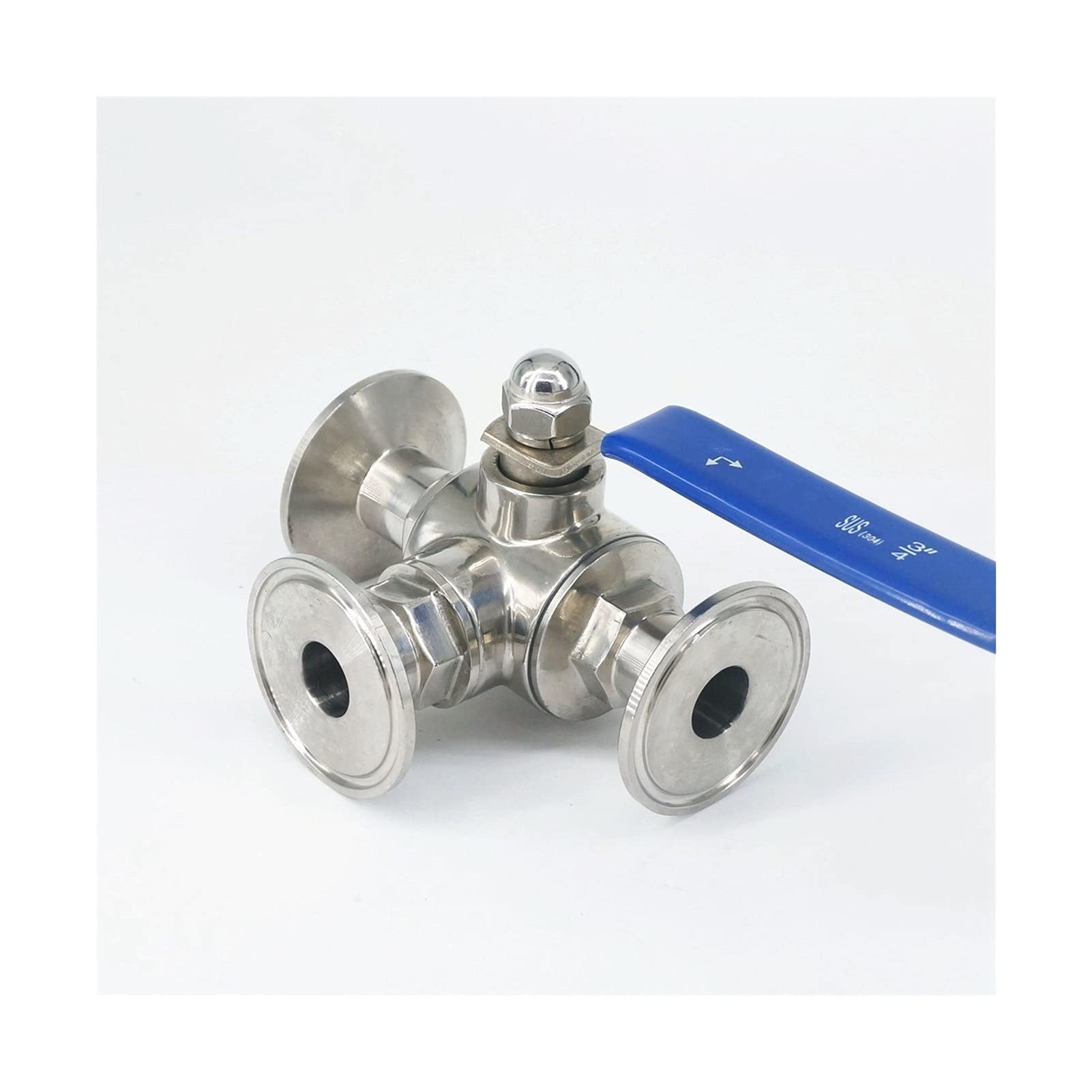 VSPPJYFG Fit 19mm 3/4inch Pipe OD x 1.5inch Tri Clamp Tee 3Ways T/L Port Ball Valve SUS304 Stainless Steel Valve(L Port)