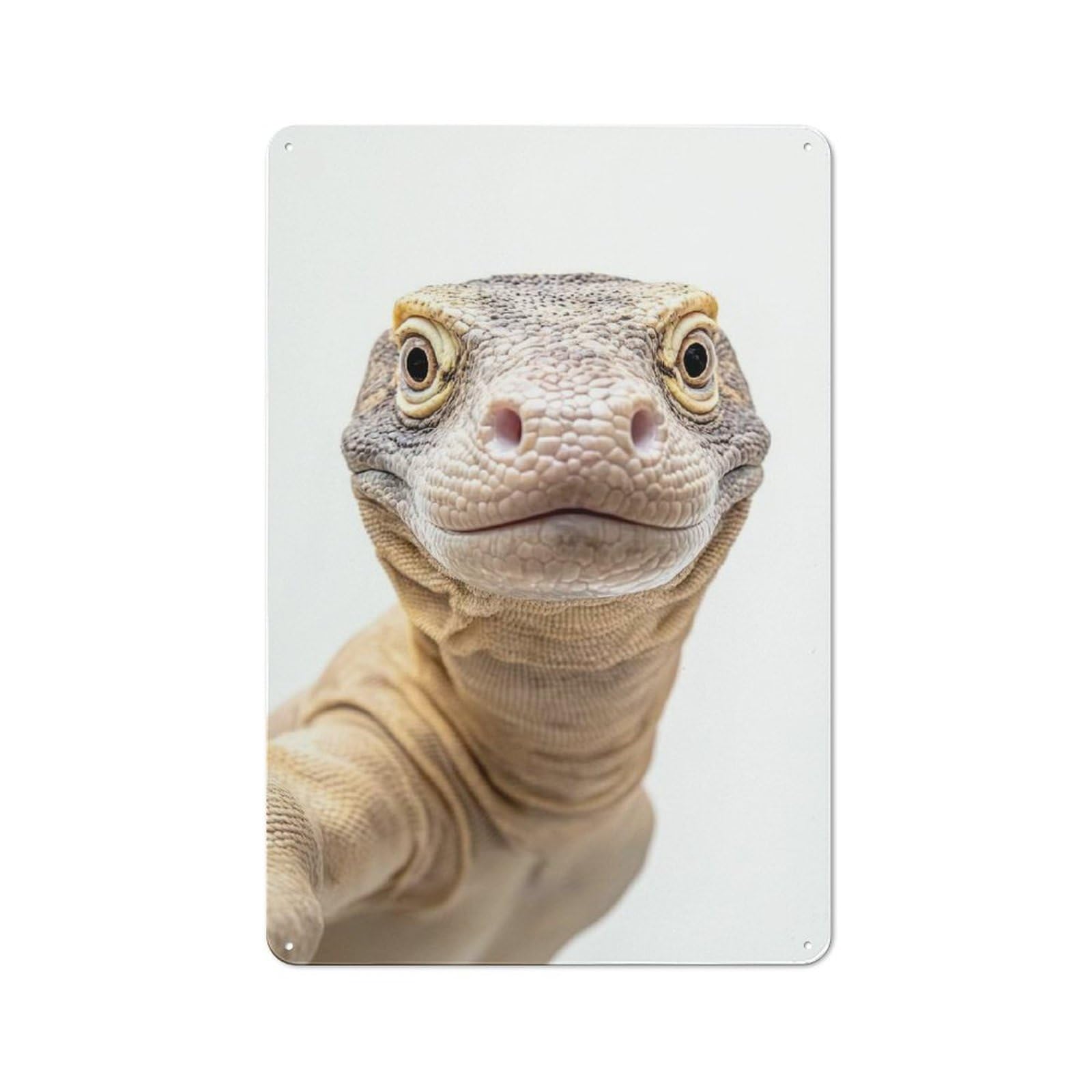 Junmoney Komodo Dragon Selfie Tin Wall Plaque 30X20cm With For Home Bar Wall, For Kitchen And Home Bar Decor, For Home Office And Studio Walls