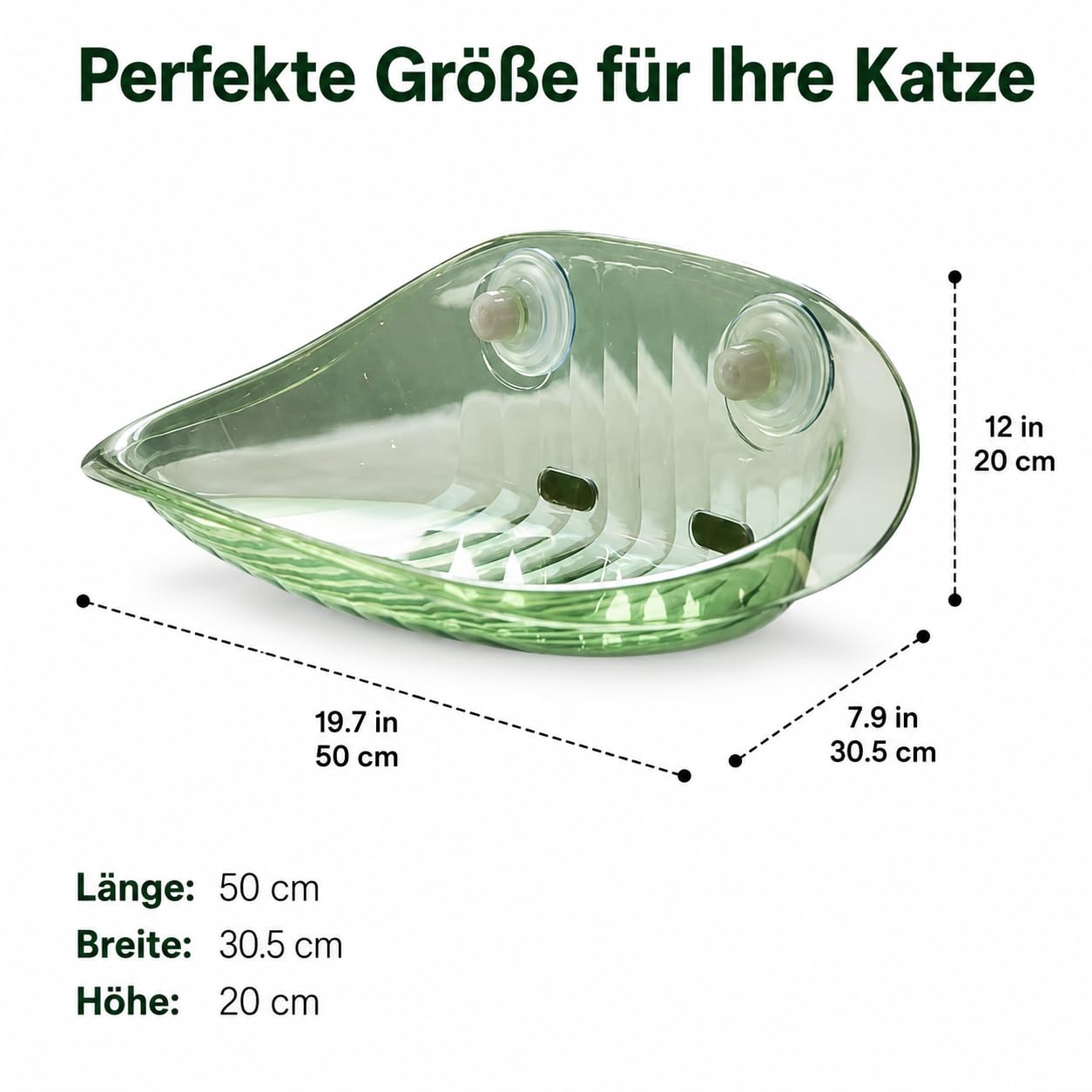 Katzenfensterliege Fensterhammock Liegefläche Schlafplatz Traglast Material AS für Haushalte Innenräume Wohnunghalter, Achatgrün