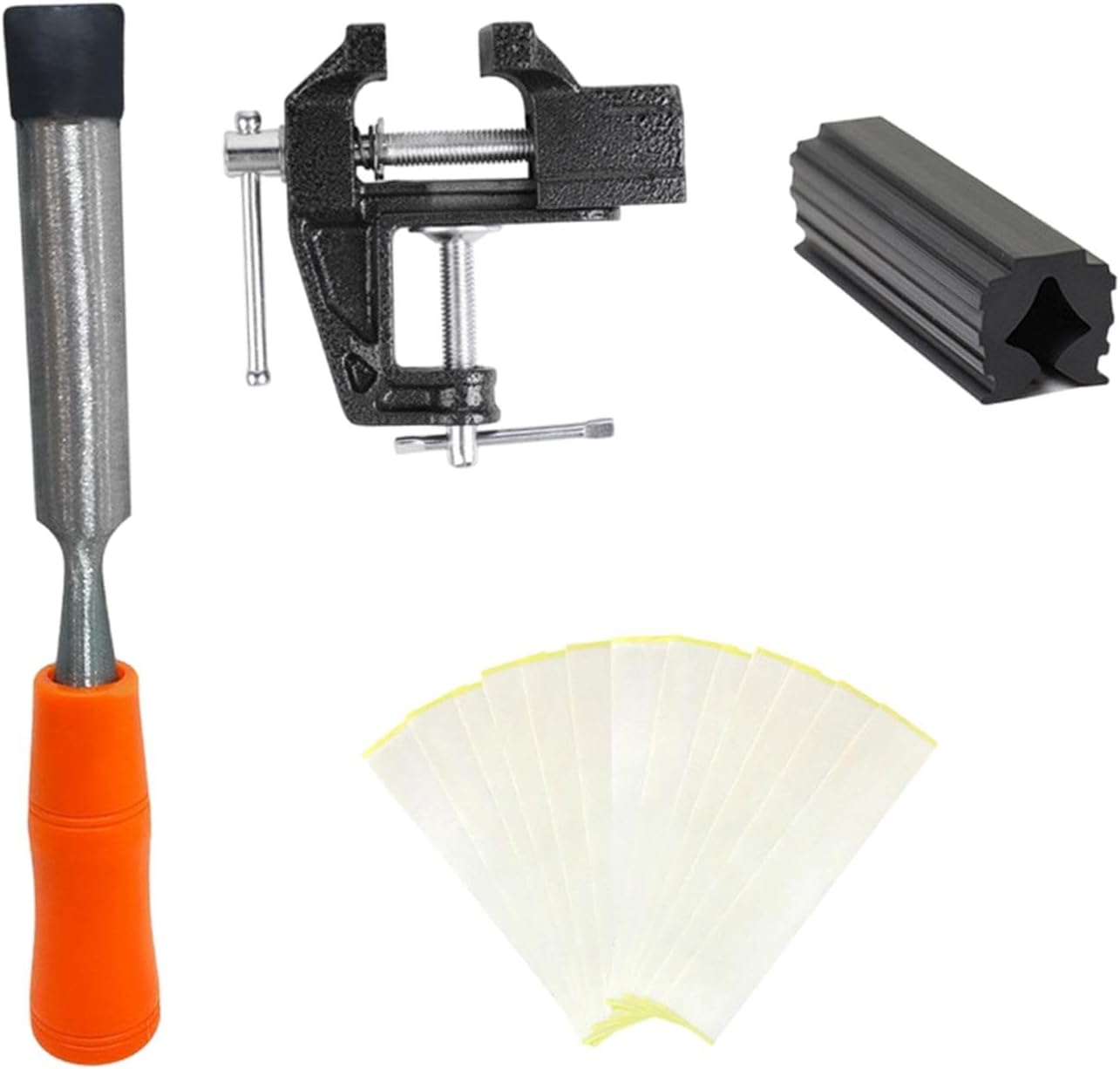 pistro Golf Club Grip Vise Clamp Kit with Rubber Clamp and Tape Remover - Easy to Use Repair Tool for Golf Club Maintenance and Grip Replacement- Orange Remover