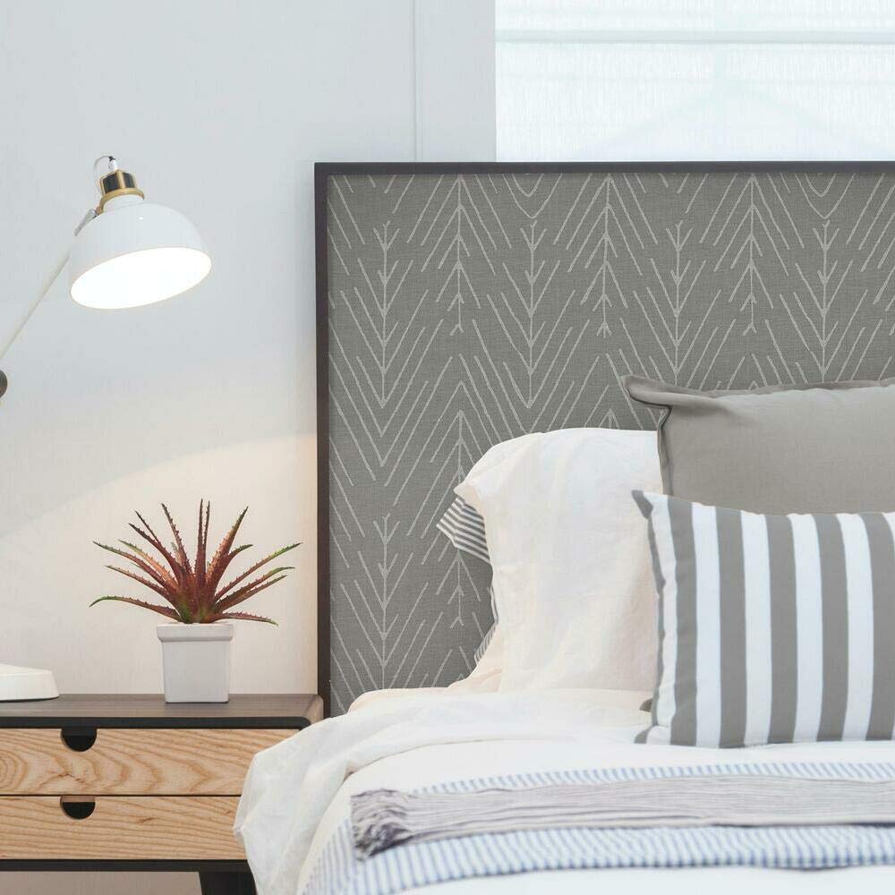 RoomMates RMK11674WP Herringbone Wallpaper Charcoal Grey, Grey/Charcoal, 52 x 503 cm - Image 3