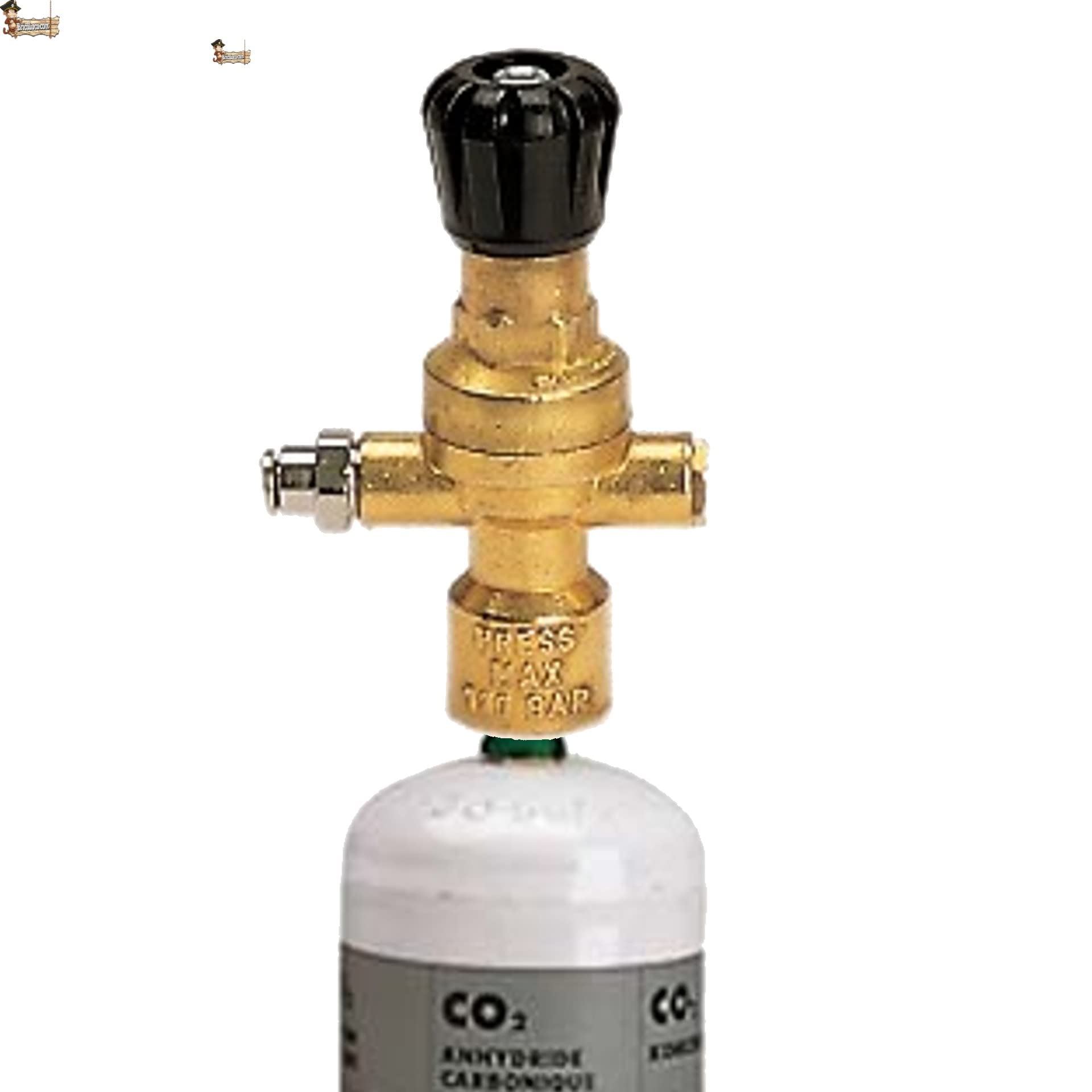 BricoLoco.com Kit conexión regulador reductor de presión para botellas de gas desechables para soldadura. Argón, Argón CO2, CO2. MIG MAG TIG. (Kit conexión reductor)