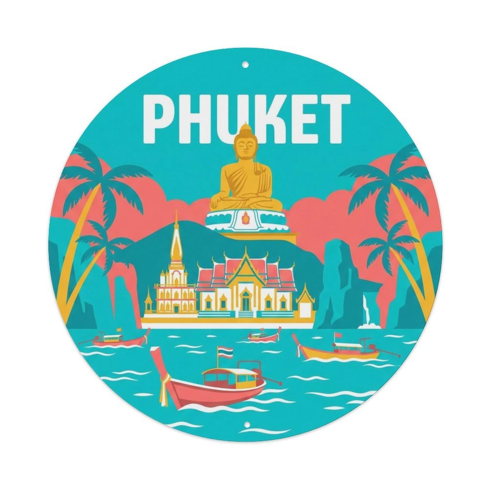 Thailand Vintage Travel Phuket Metal Tin Sign