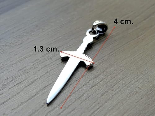 Miniatura 7 de Sword Pendant Sterling Silver 925 Dagger Necklace Charm Minimalistic Unisex Handmade Jewelry
