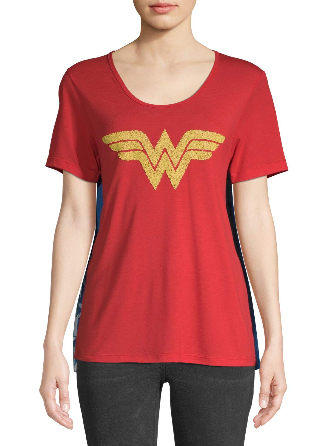 DC ComicsWonder Woman Juniors Tee Shirt with Interchangeable Capes (X-Small (1))