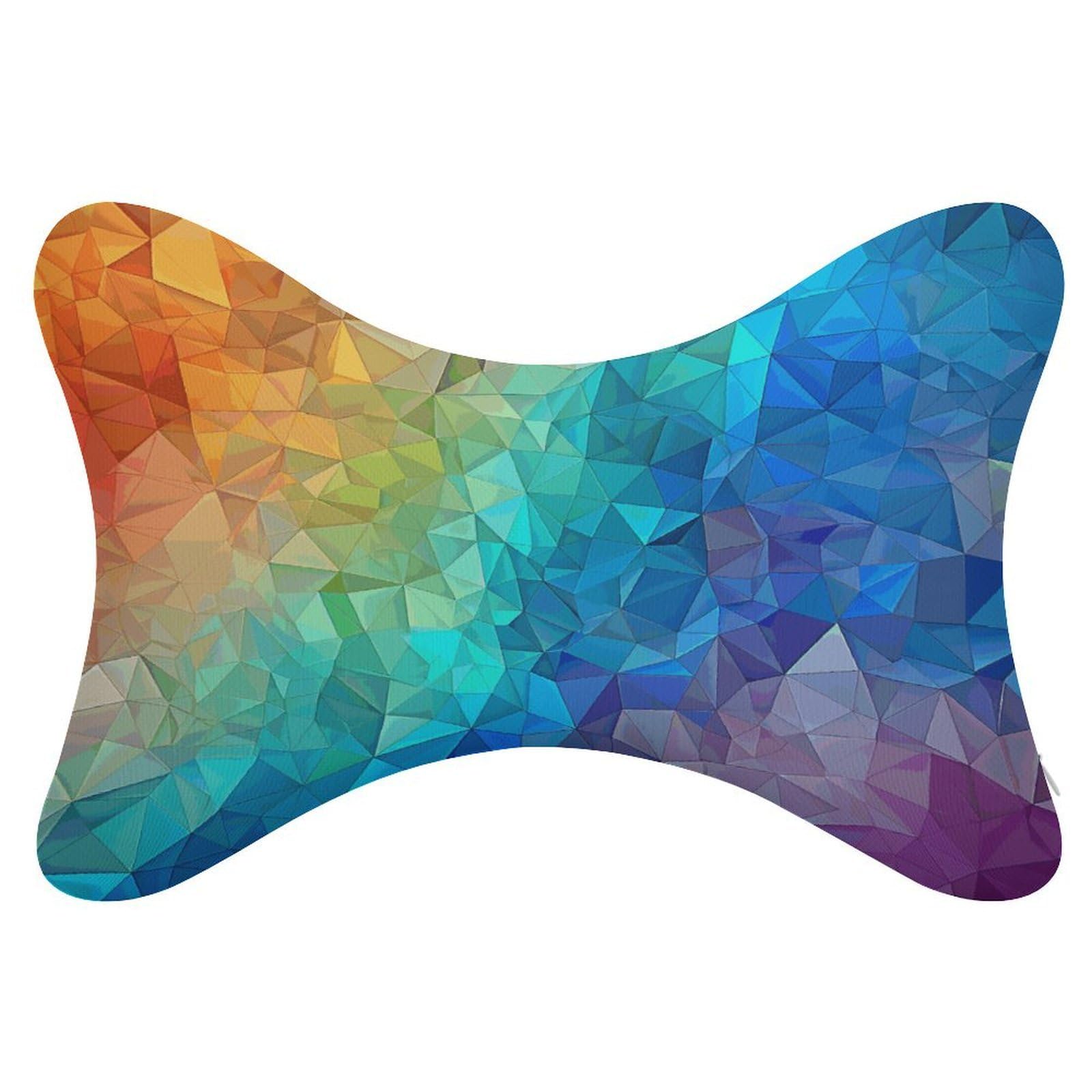 Khauerbc Style Rainbow Triangle Car Headrest Pillow - 2 Pack,Neck Pillow With Washable Removable Cover,Car Travel Pillow For Car Bus Truck Driving Comfort