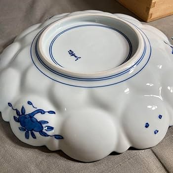 Amazon.co.jp: 古伊万里の伝統 日本の銘窯 源右衛門作 染付輪花文 花型