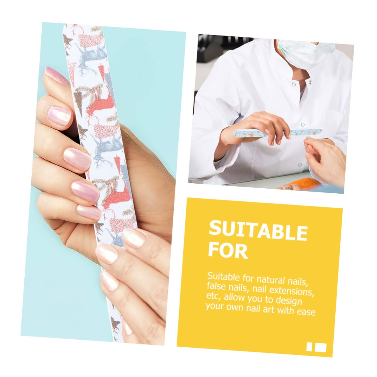 Mikinona 75 Pz Lima per unghie natalizia file di manicure di natale lima lucidante per pedicure strumento per manicure para uñas striscia di unghie strumento professionale per manicure