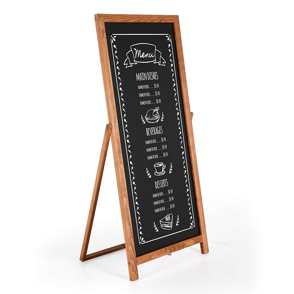 cabde madera vintage para clientes Escaparate de madera | Escaparate publicitario con carteles de madera maciza de haya certificada | Superficie de escritura 44 x 102 cm