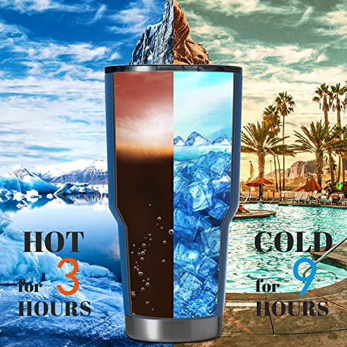 Image of HASLE OUTFITTERS 30oz Stainless Steel Tumbler, Double Wall Vacuum Insulated Travel Mug Tumbler, Durable Insulated Coffee Mug, Gift Box Set (Dark Blue, 4)
