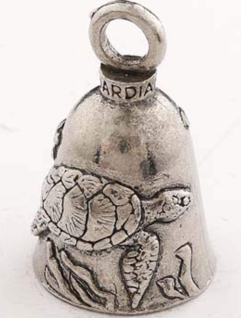 Guardian Bell Sea Turtle Good Luck Bell w/Keyring & Black Velvet Gift Bag | Motorcycle Bell | Lead-Free Pewter | Good Luck Gift to Friends & Family | Bike Bell | Made in USA