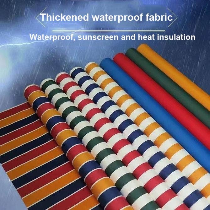 Auvent de terrasse tissu polyester imperméable kaki grande taille 7m