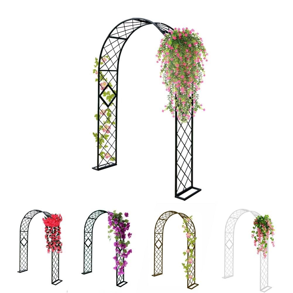 Stabile 2,5 m schwere Du-Metall-Rosenlaube – Outdoor-Torbogen zum Klettern von Reben, Pflanzen und Blumen, Garten-Rankgitter, 300 cm B x 230 cm H, ideal als Gartendekoration