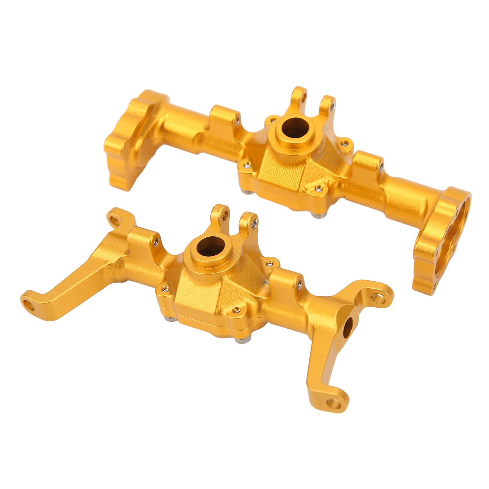 dla FMS FCX24 1/24 RC obudowa przedniej i tylnej osi samochodu, zestaw osi obrabianych CNC ze stopu aluminium, wysoka precyzja, trwałe części do modernizacji, zwiększona (Złoto)