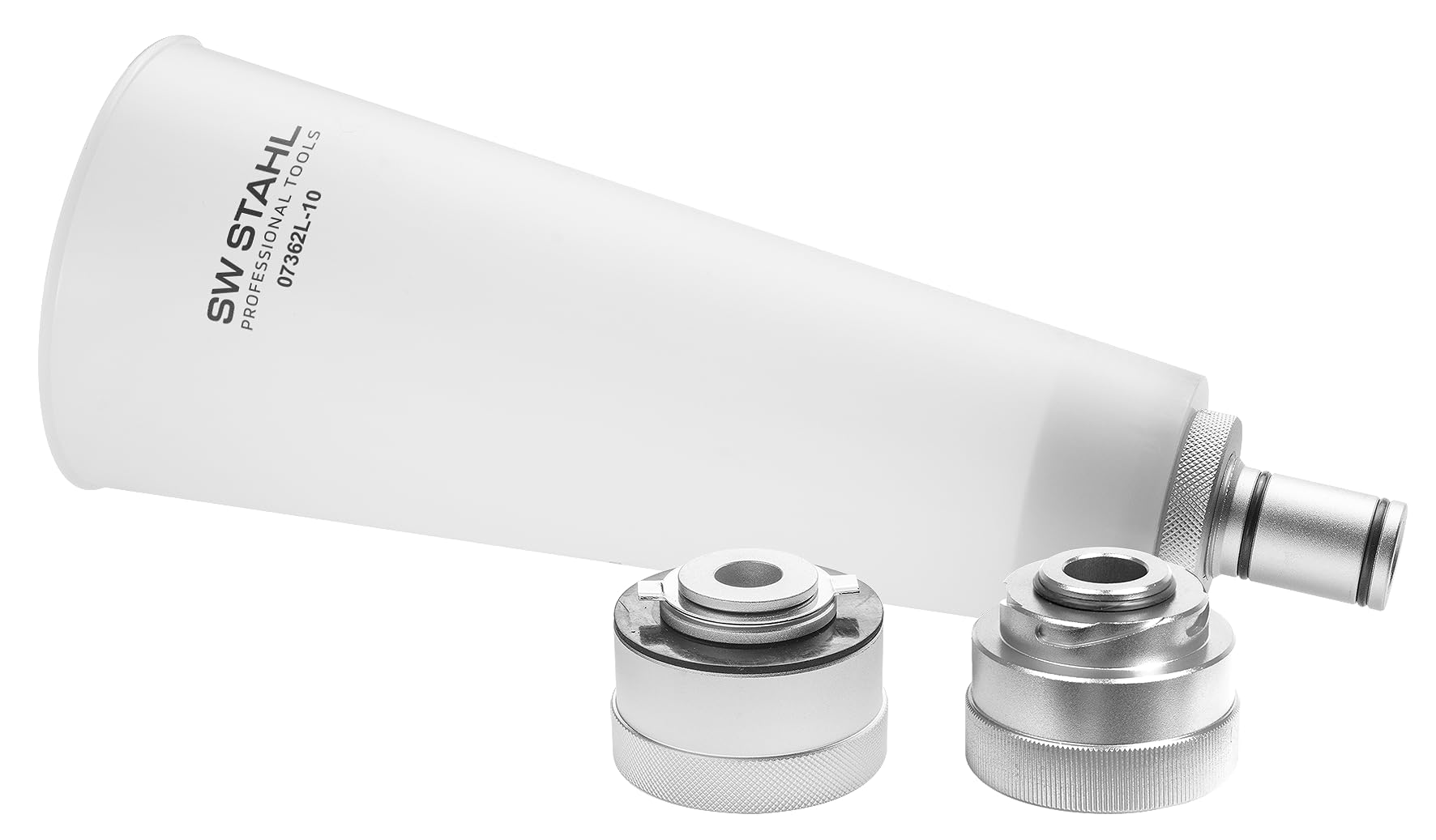 SW-Stahl 07383L Lejek do Oleju, Zestaw z 2 Adapterami do Silników VAG | Pojemność 1 l, uniwersalny adapter bagnetowy i specjalny do modeli VAG takich jak Golf VII, wykonany z trwałego aluminium