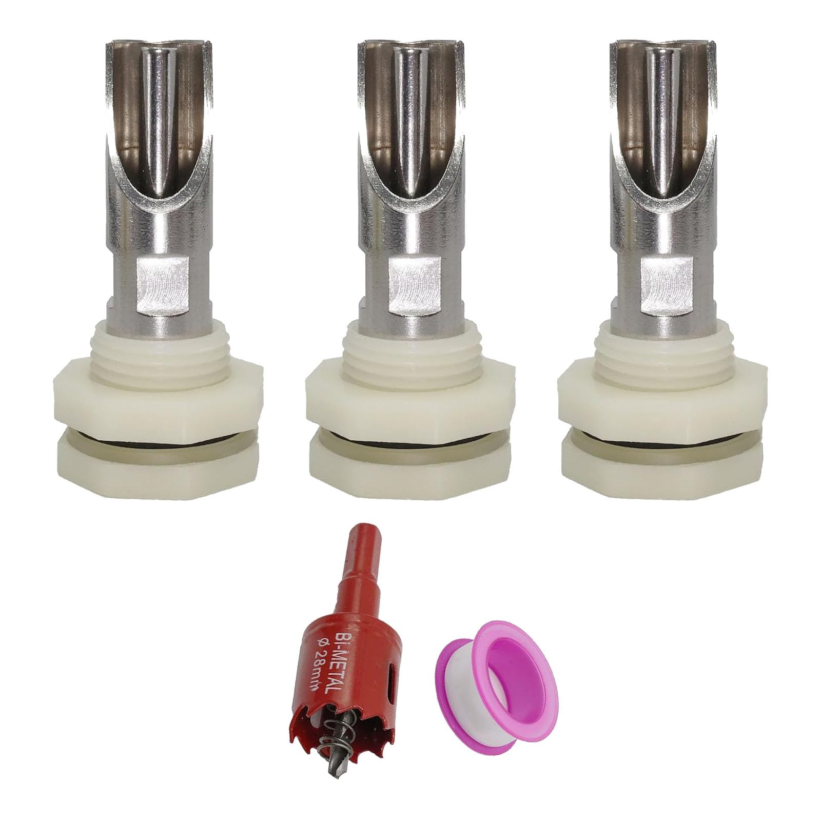 5 Pieces Automatic Pigs Nipple Drinker Sturdy Stainless Steel Waterer Set for Pigs and Goats with Connection Parts Automatic Waterer