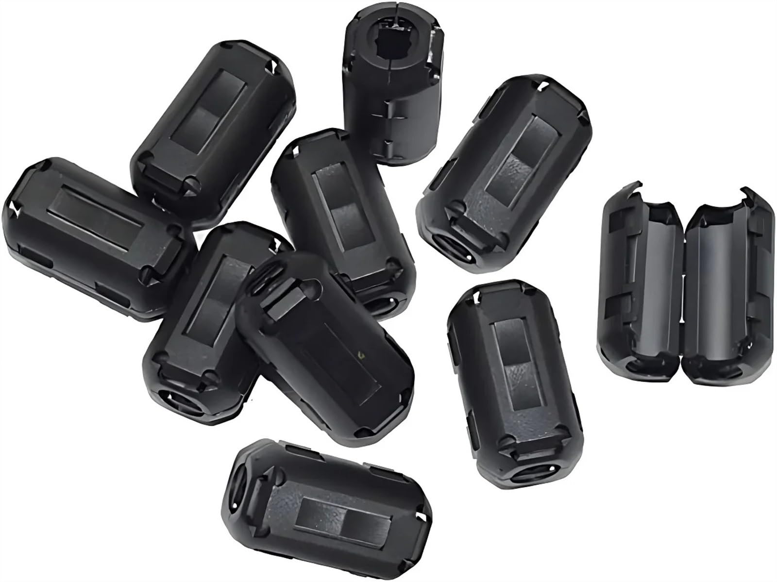 Filtro in ferrite a scatto anti-interferenza for cavo con nucleo in ferrite, diametro interno 3,5/5/7/9/11/13 mm, filtro di smagnetizzazione(15MM Black,20 PCS)