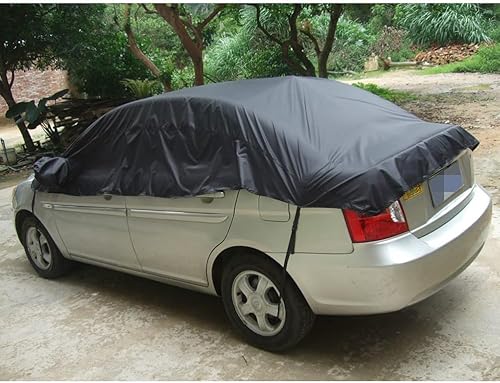 Miniatura 2 de WINOMO Protector de cubierta de automóvil impermeable para medio cuerpo, protector de polvo de nieve, tamaño XL (negro)