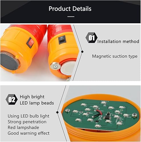 Miniatura 2 de Luz estroboscópica LED de advertencia roja de advertencia de seguridad con interruptor luces intermitentes silenciosas para camiones, tractores,