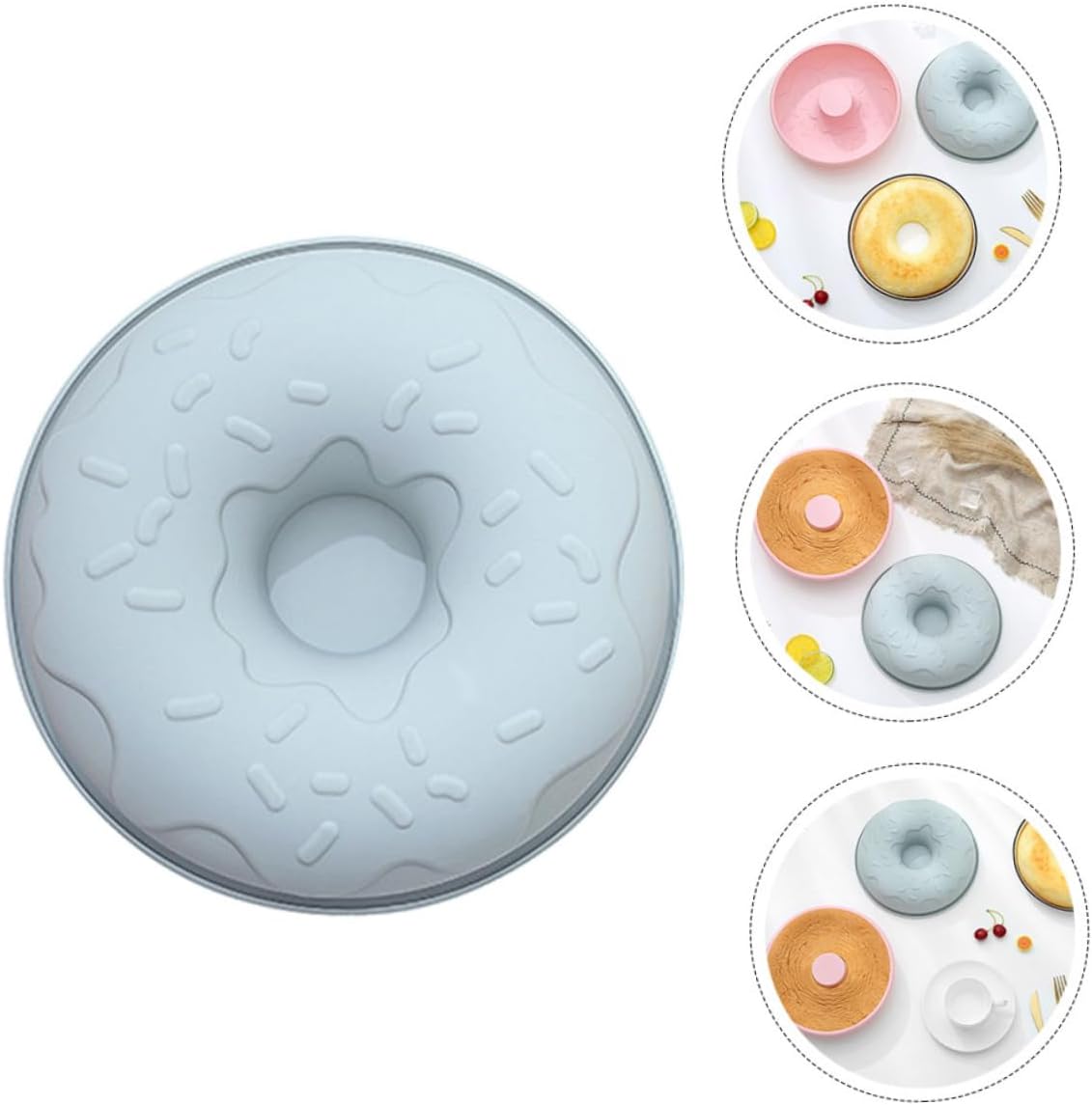 MAGICLULU 3pcs Silicone Cake Mould for Diy Easy to Use Donut Baking Mould Non-stick Feature