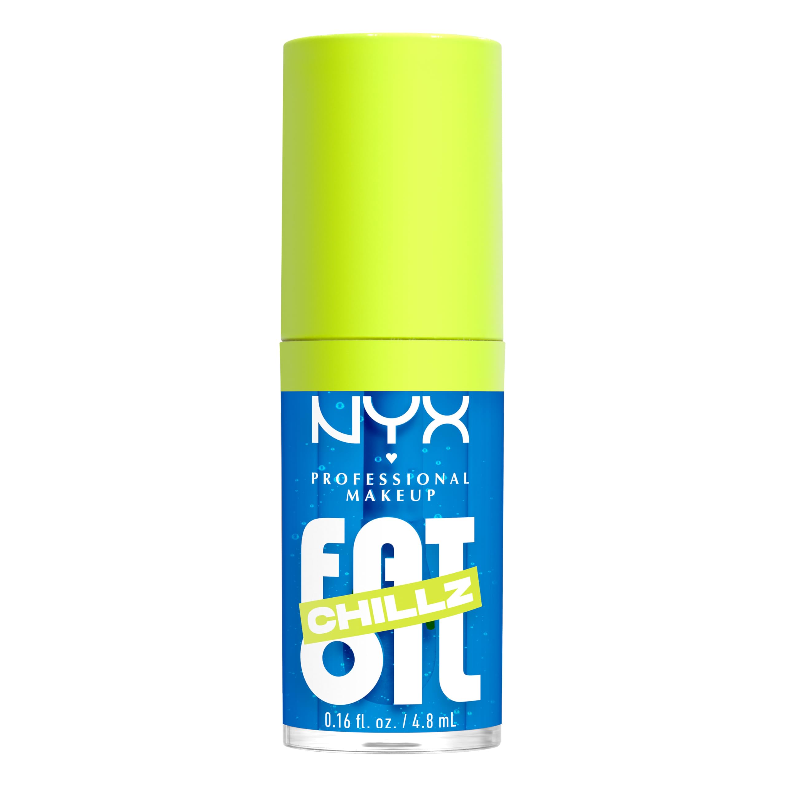 NYX Professional Makeup Fat Oil Chillz Lip Gloss, Lip Oil Hybrid for Shine and Hydration with a Non-Sticky Finish, Polar Peppermint