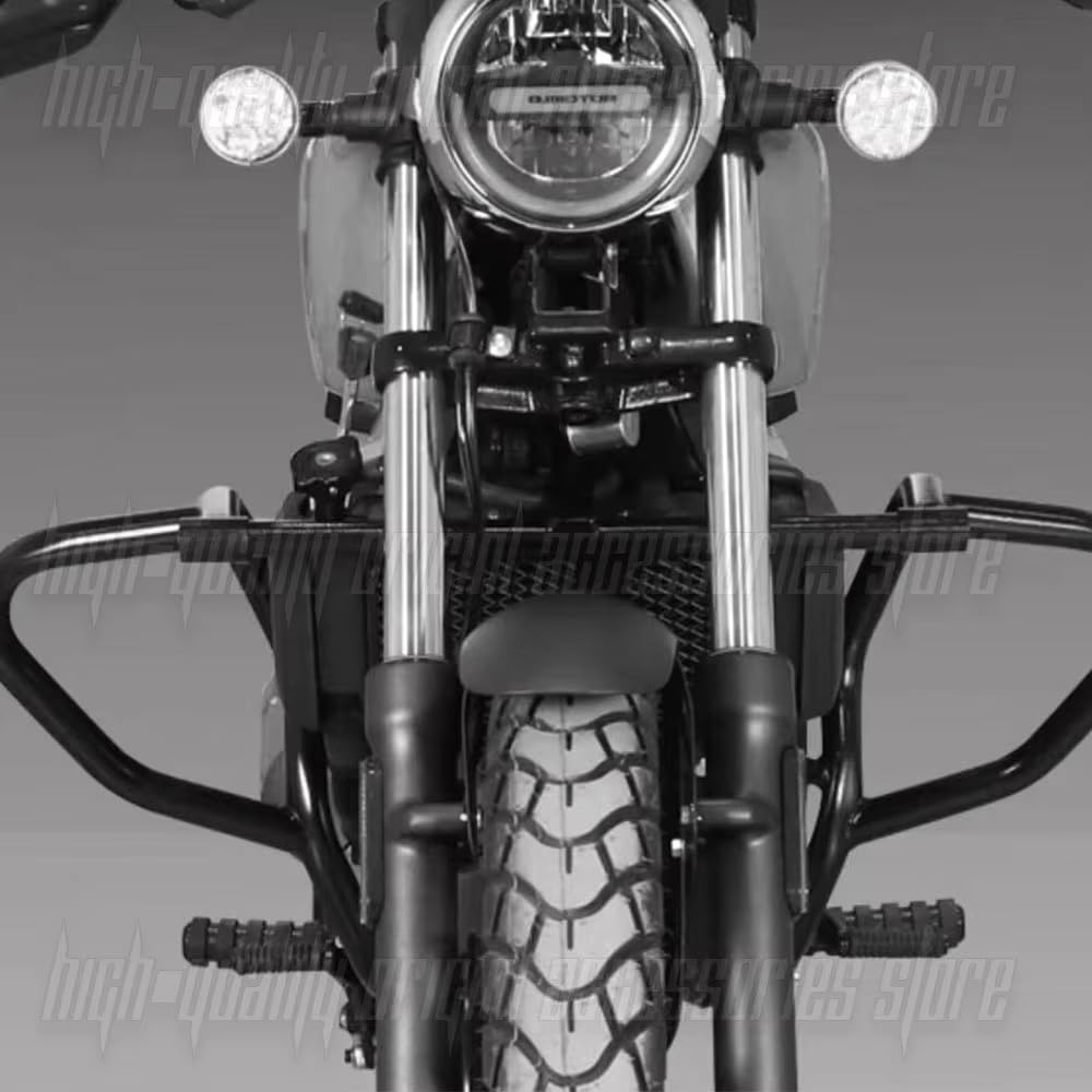 QJMOTO Motorschutz für SRV 125, Frontschutz, Stoßschutz, Mattschwarz, 60 x 65 x 30 cm