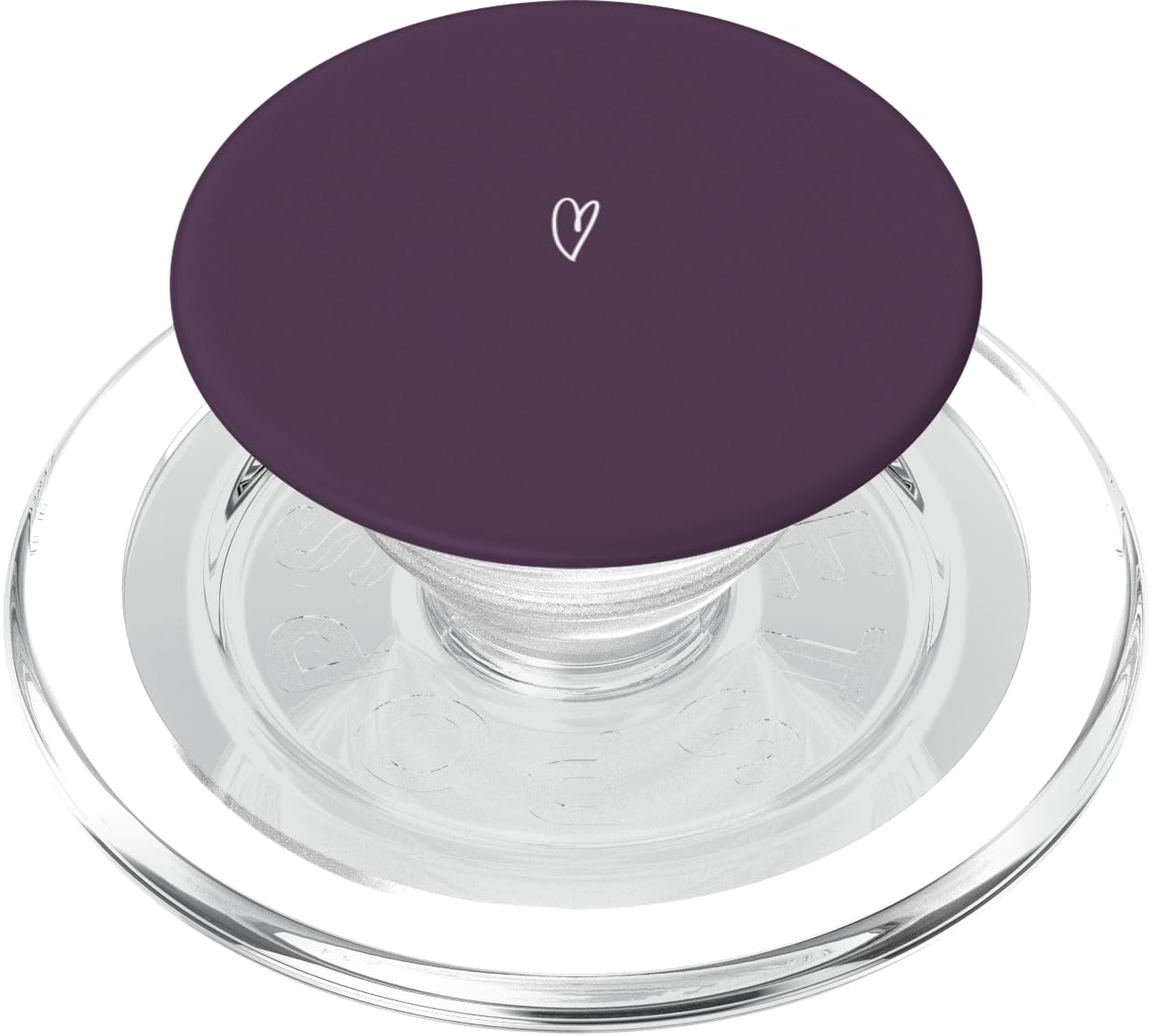 Plum Purple Minimalist Heart Love PopSockets PopGrip for MagSafe