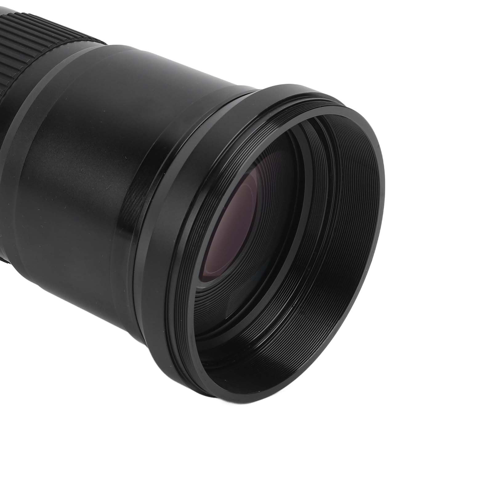 Teleobiettivo per fotocamera F6.3, 500 mm, con messa a fuoco fissa, telescopio astronomico, obiettivo zoom ultra lungo con anello adattatore T2 SL, per fotografie di uccelli selvatici (nero)