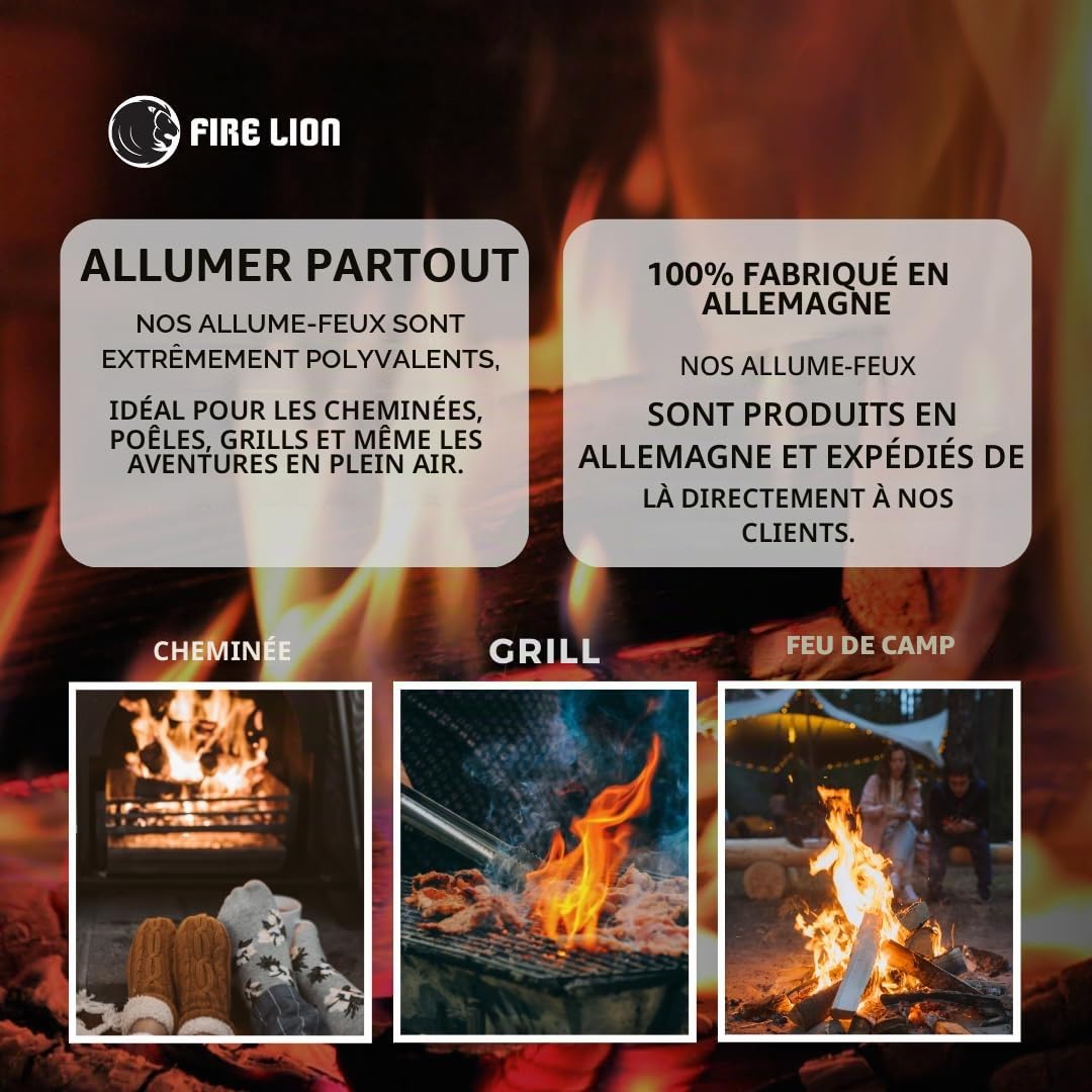 Pack de 1152 Cubes Allume-Feux pour Barbecue, Cheminée, Four, Pizza