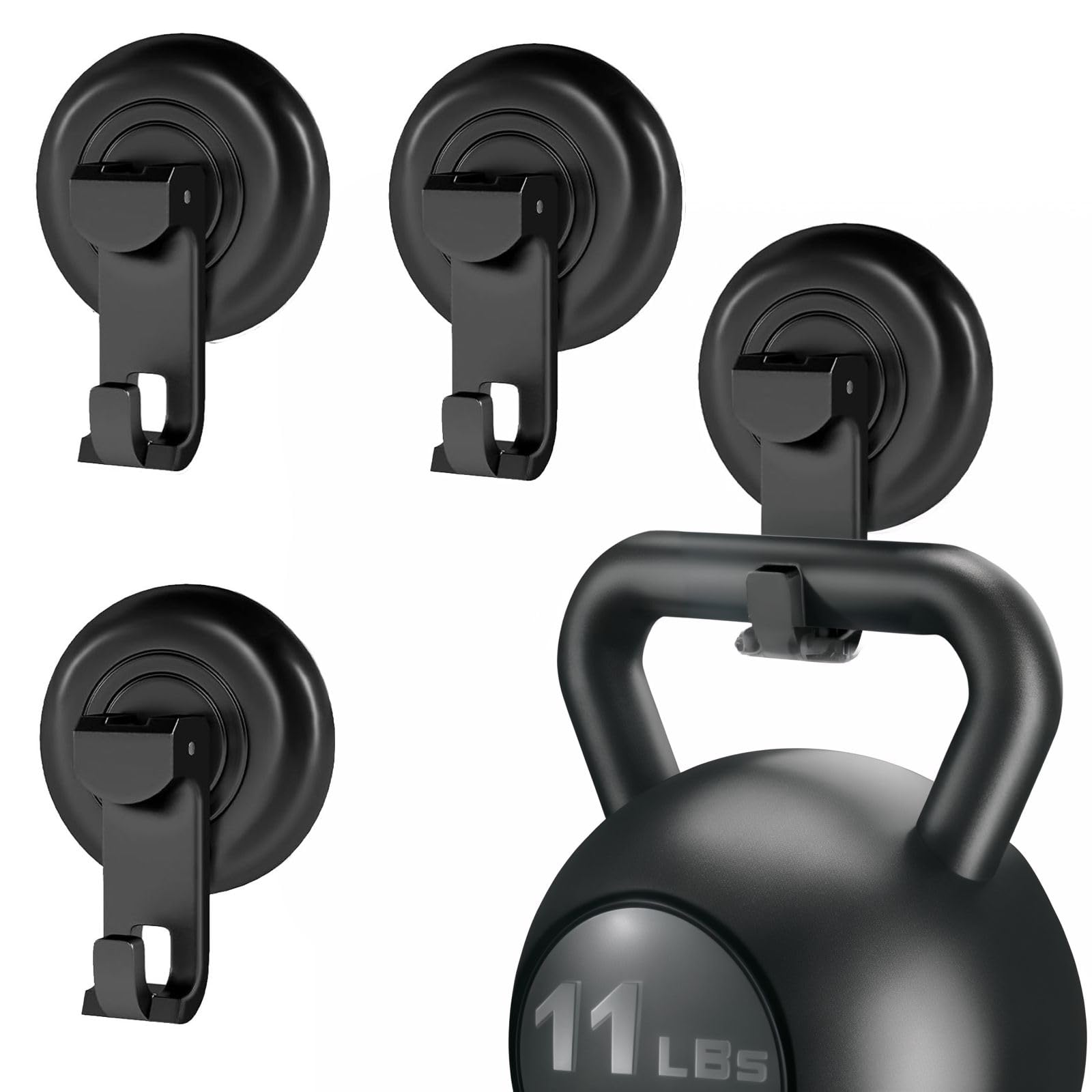 Virelixis Shower Hooks Suction Cup Heavy Duty Suction Cup Hooks for Towel Loofah Robe Damage-Free 4-Pack Waterproof Hook