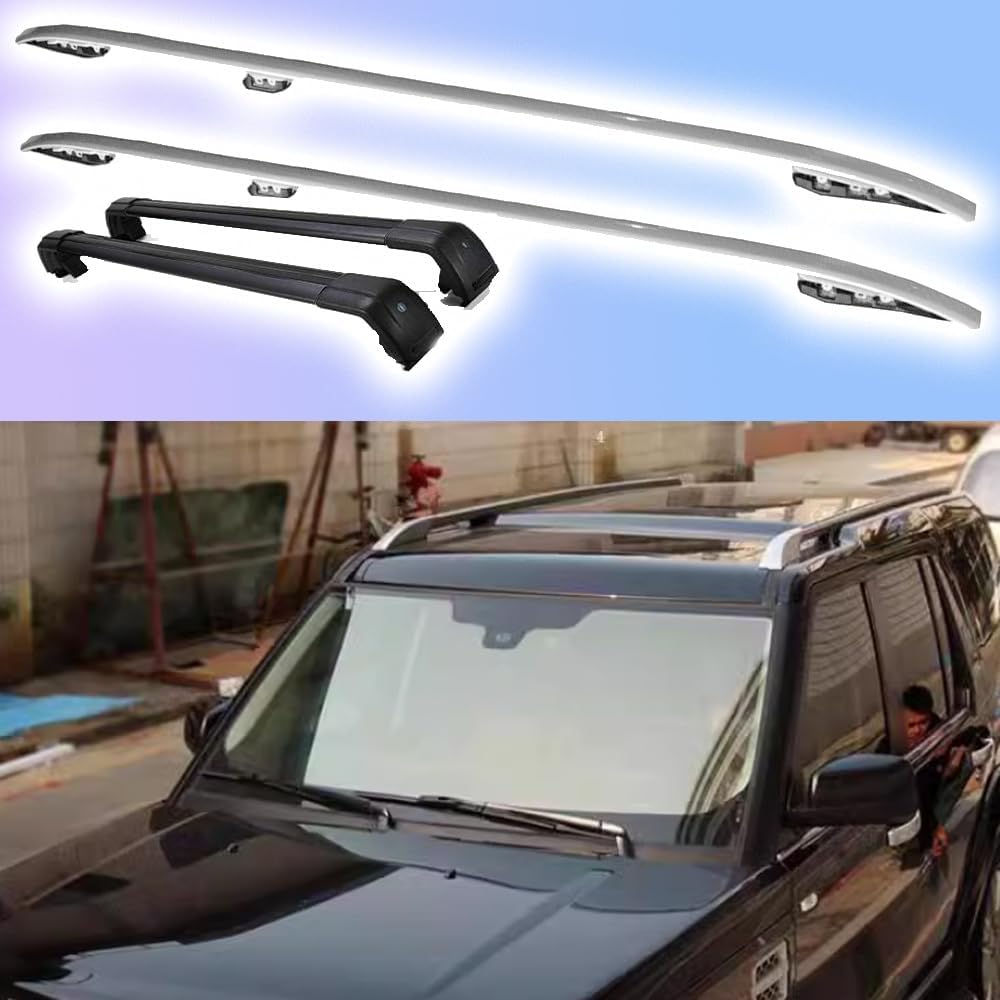 Aluminum Roof Rack for Range Rover SWB 2013-2022 crossbars for Secure Luggage Cargo Storage Durable for Travel Adventures Sliver&Black(4PCS) E