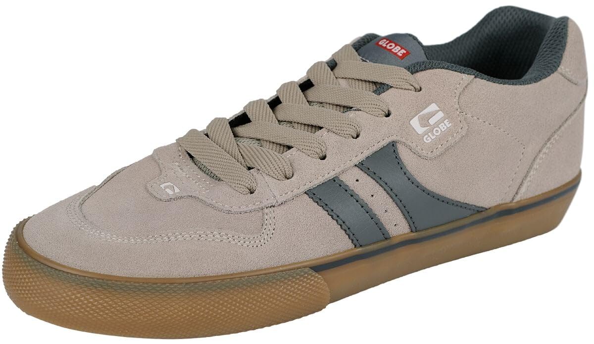 Globe Men's Encore-2 Suede Skateboard Shoes, Sesame Charcoal, 13