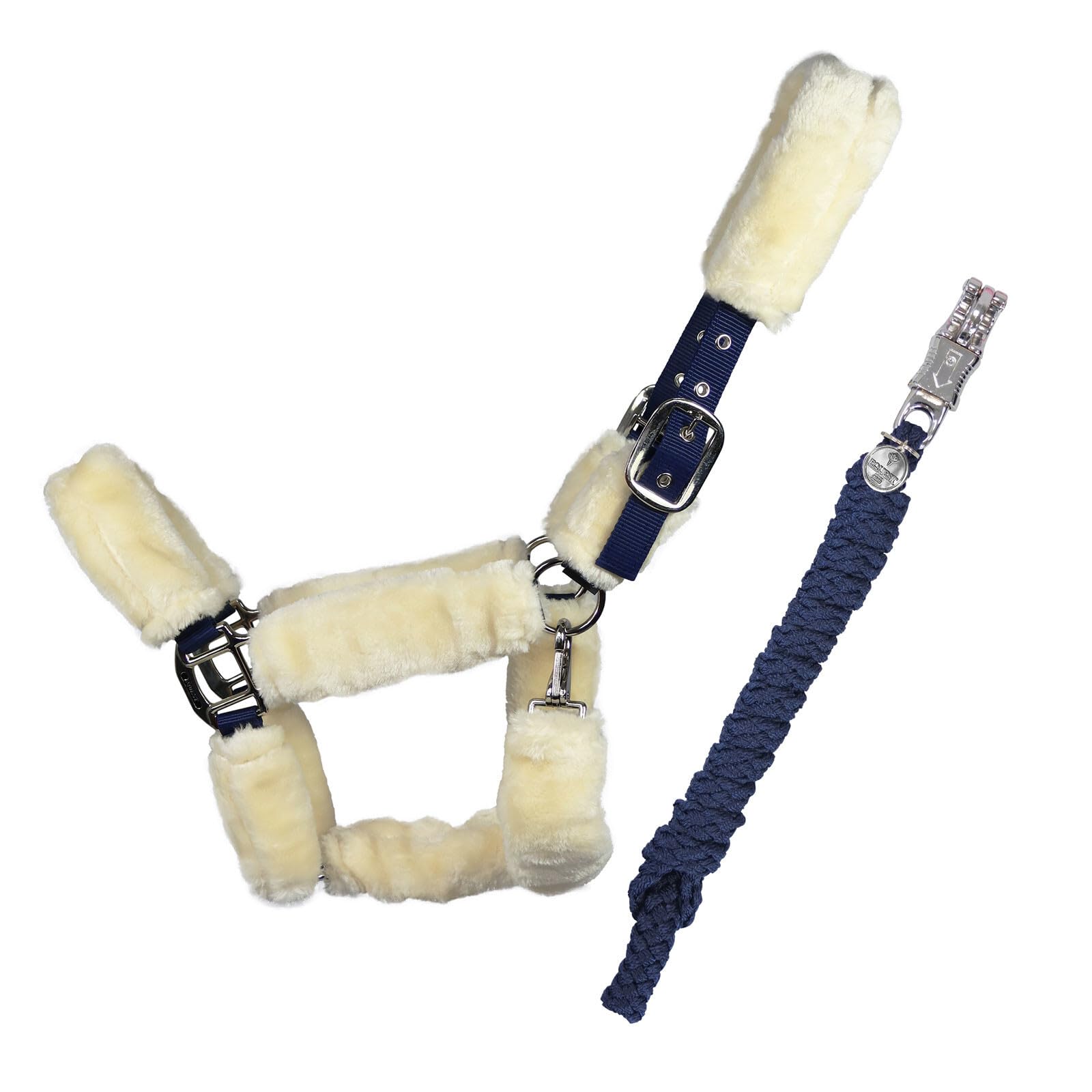 EQuest Halfter Comfort für Pferde mit Führstrick, Navy - S/Pony