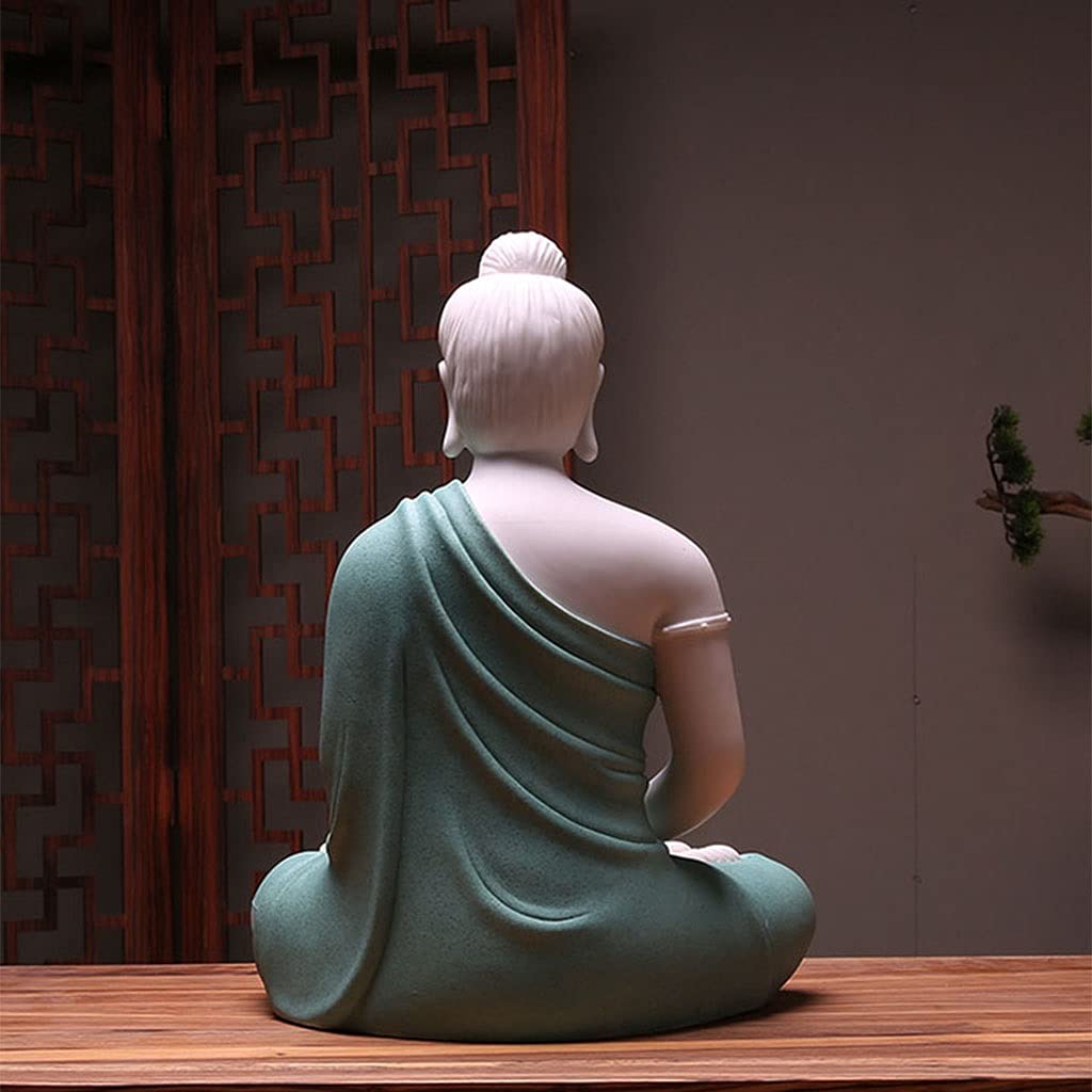 Amazon｜セラミックSakyamuni像の装飾品、中国風禅仏像彫刻工芸品