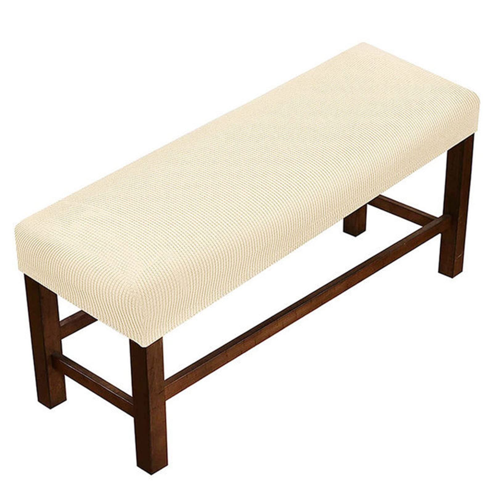 Leomix I Dining Bench Cover, Removable Bench Slipcover, Waterproof Washable Elastic Chair Covers Polyester Spandex Stretch Jacquard Dining Bench Cover,,160~180Cm
