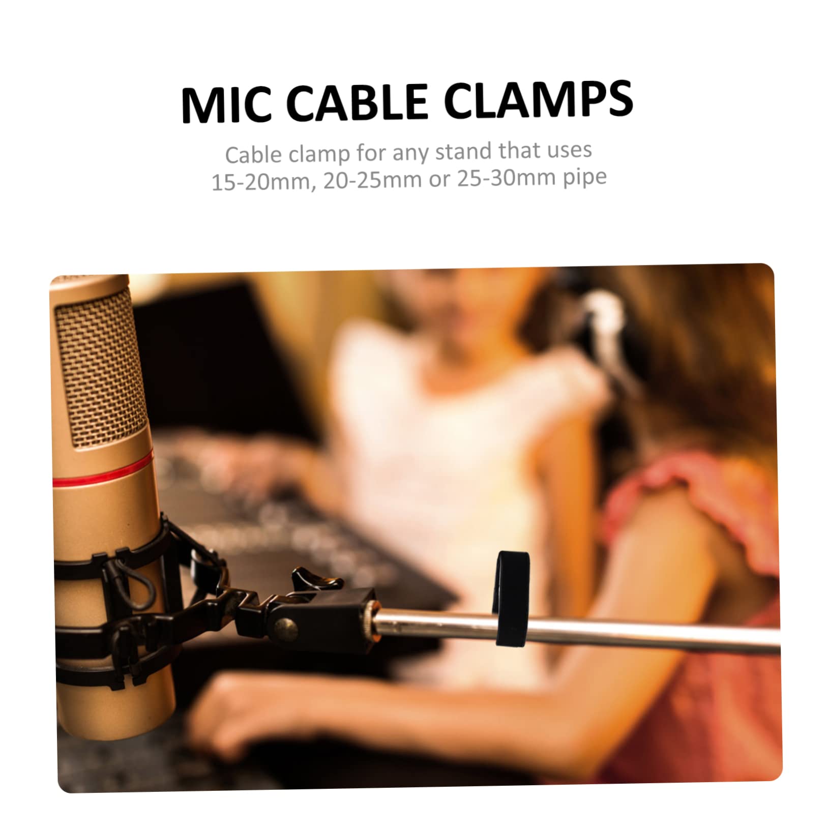 Parliky 10pcs Microphone clip plastic microphone pole cord clip mic stand mic clip for stand cord holders plastic mic cable holder clip mic universal mic cable clip Organizer Multifunction