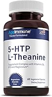 Vista 1 de Fórmula 5-HTP para alivio del estrés y apoyo a la relajación para adolescentes y adultos con 5-HTP, L-teanina, vitamina B6, vitamina B12, magnesio