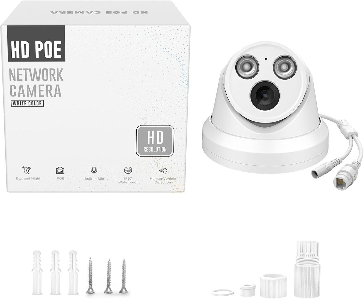 Package Contents of VIKVIZ 4MP PoE IP Camera