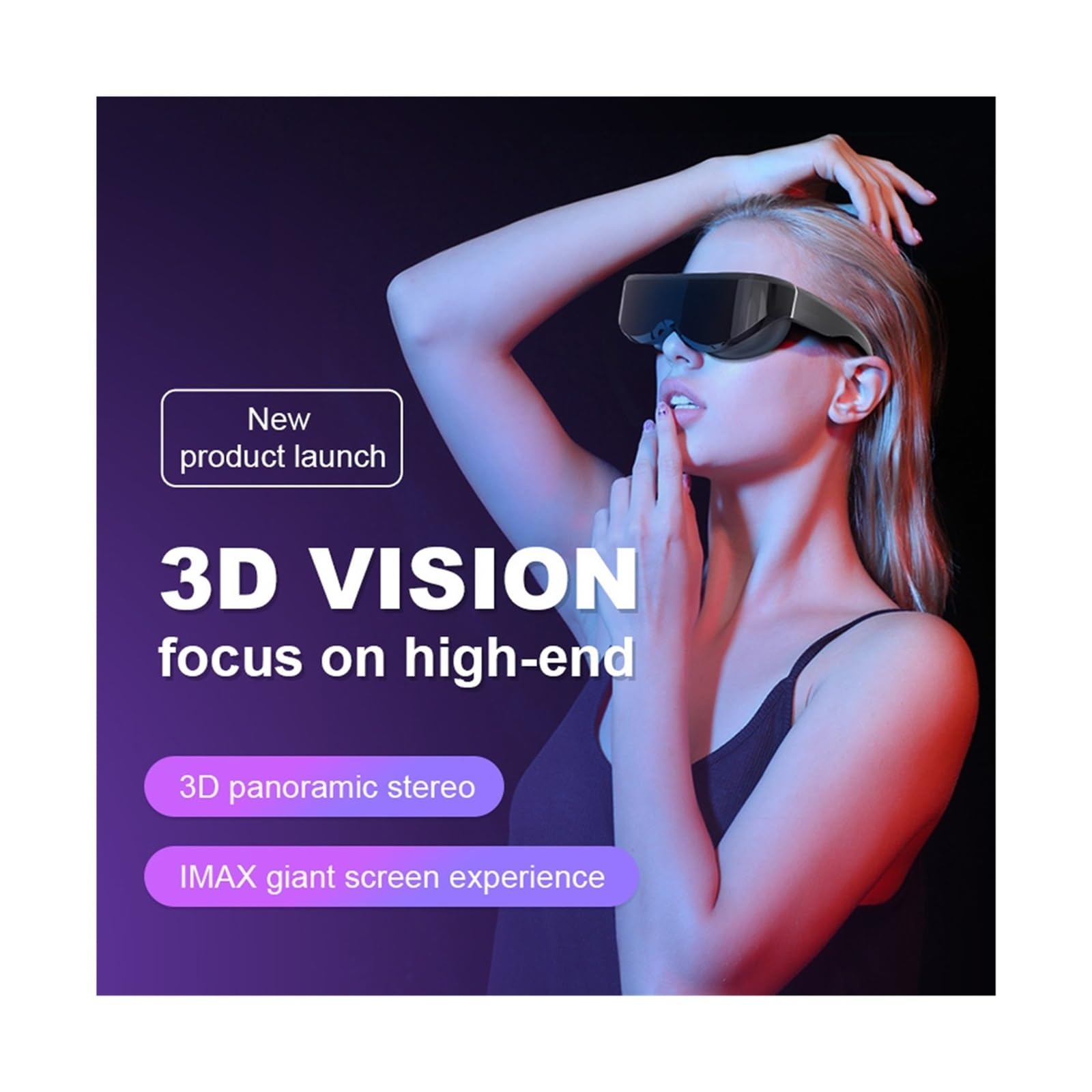 3D IMAX Glasses Headset Giant Screen Stereo Cinema Wide Screen Portable Movie Game Display Video 3D VR Virtual Reality Glasses