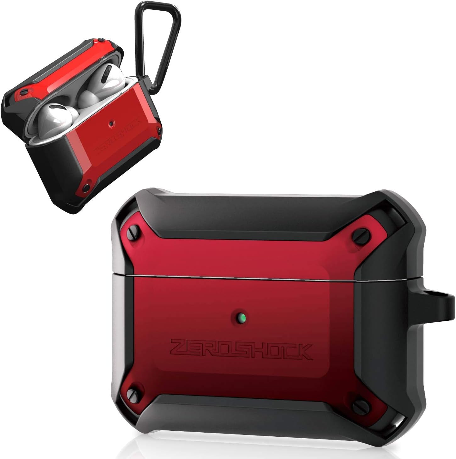 Amazon エレコム Airpods Pro ケース Zeroshock 19年10月発売モデル対応 耐衝撃 カラビナ付 レッド Ava Ap2zerord エレコム イヤホン ヘッドホンケース