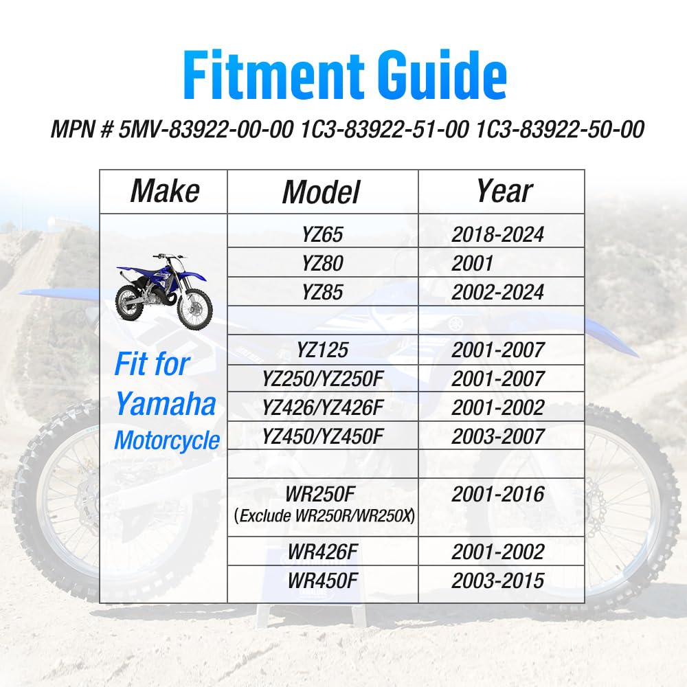 Levier de frein gauche avant pour Yamaha 2001-2007 YZ125 YZ250 YZ450 YZ426 2001-2024 YZ85 YZ80 YZ65 2001-2016 WR250F WR450F WR426F