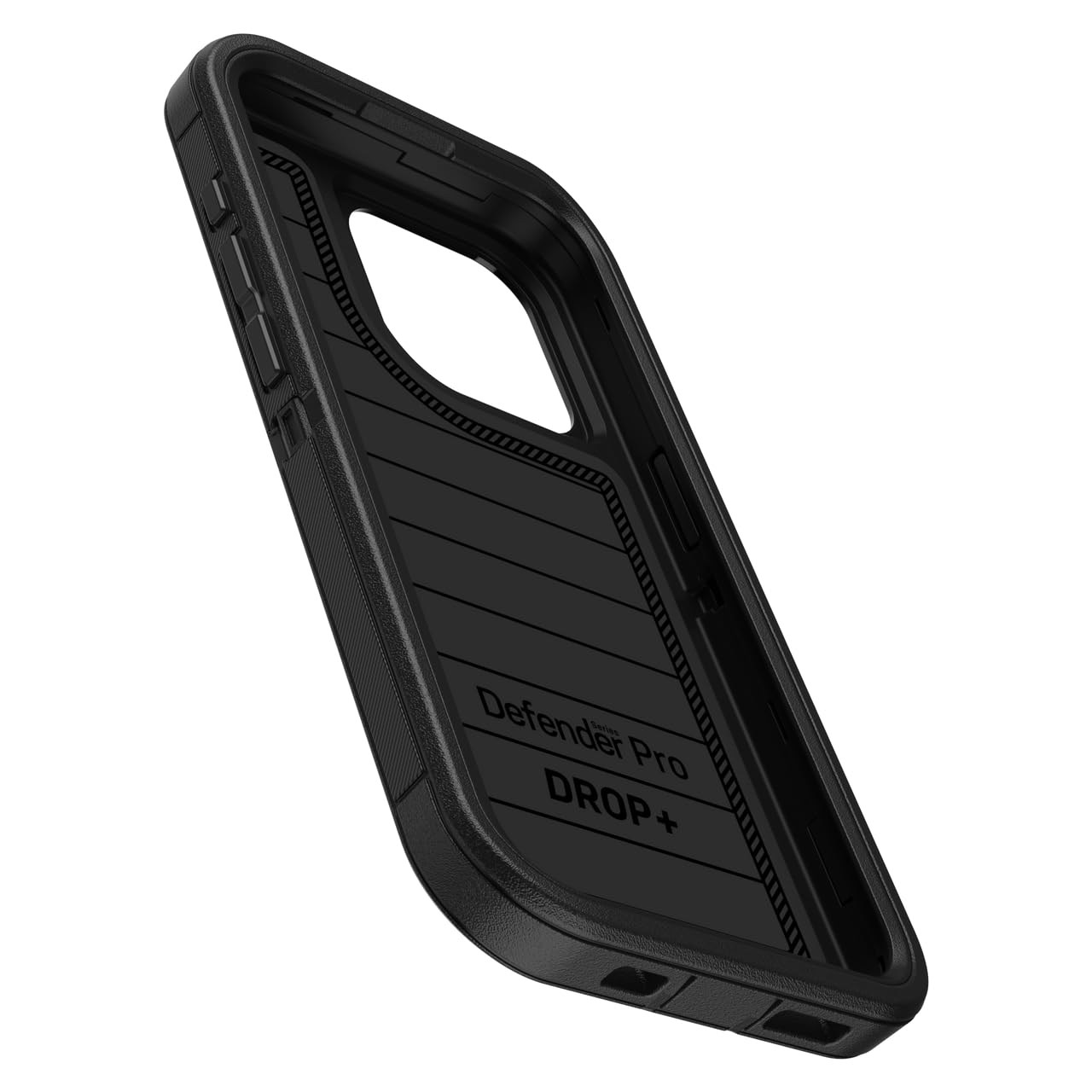 OtterBox Custodia per iPhone 15 Pro (solo) Defender Series Pro, nera, senza schermo, robusta e durevole, con protezione per le porte, include fondina clip cavalletto