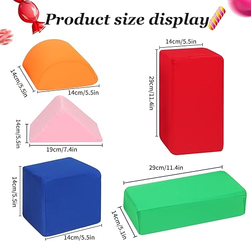 Miniatura 2 de Bloques de espuma para niños pequeños, bloques de construcción suaves para niños pequeños, bloques apilables coloridos para niños, 18 piezas