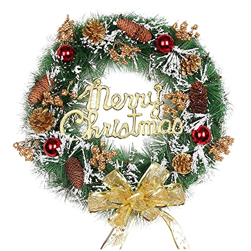 Couronne de Noël de trois tailles pour porte avec grand nœud de fête