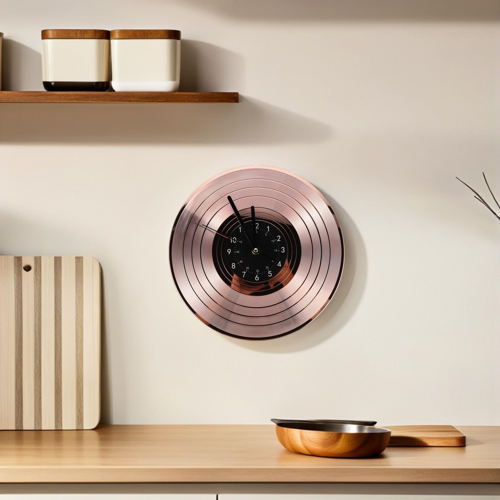 Orologio da Parete in Vinile Disco Musicale da Orologio da Parete Rotondo in Stile Retrò Funziona Batteria per Decorazione Sala Musica Soggiorno