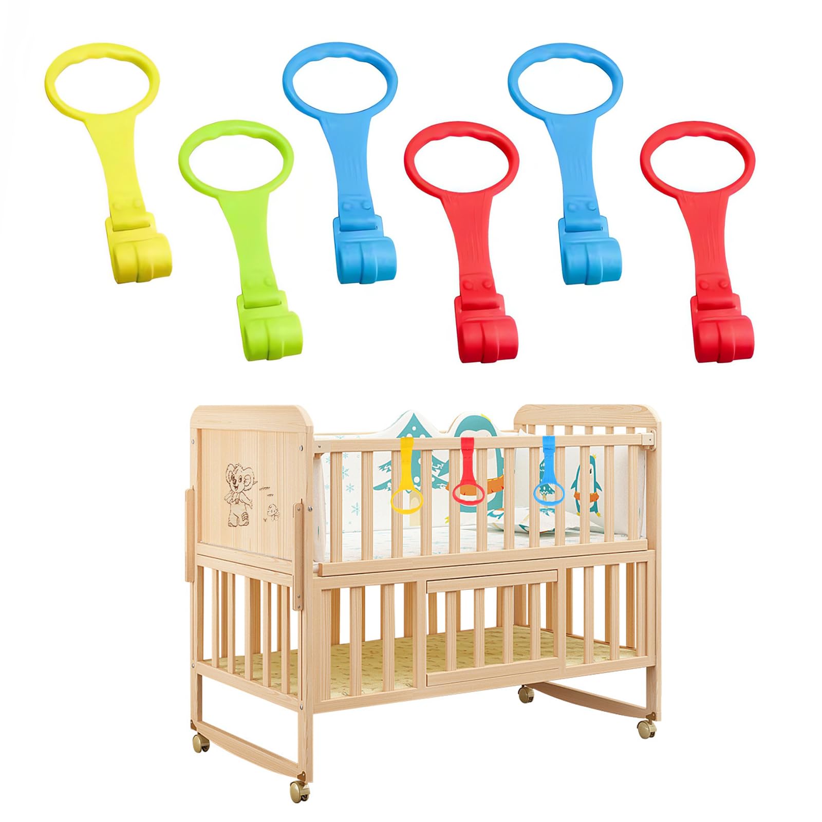 Anelli Per Culla E Lettino - Set Da 6 Pezzi | Aiutano Il Bambino A Alzarsi E Camminare | Colorati E Sicuri