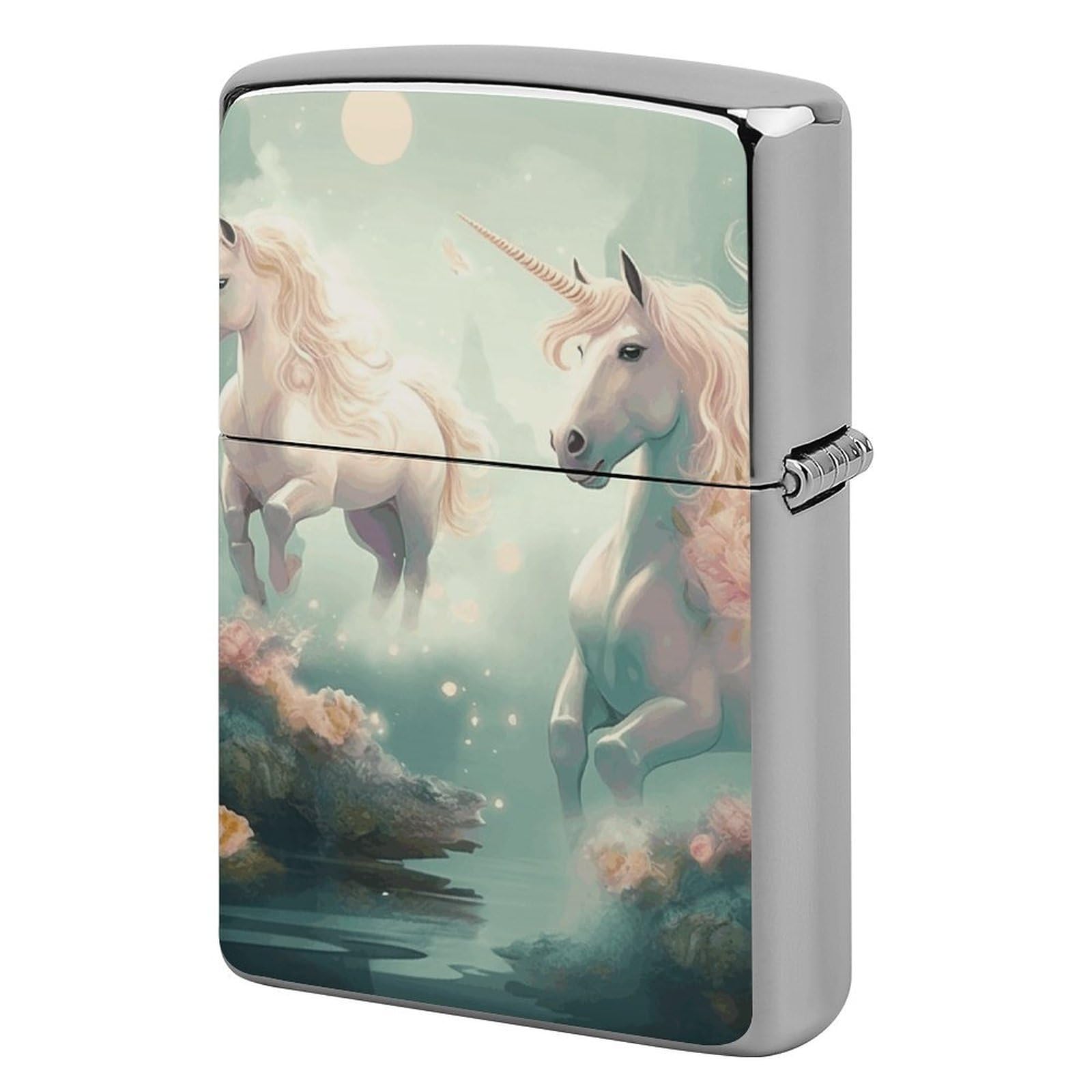 Two Horses in The Sky Lighter Cover for Men, Personalized Lighter Case for Birthday Gift, Flip-Top Lighters Protective Cover, Portable Lighters Shell for Outdoor, Travel
