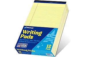 Legal Pads 8.5 x 14 Inches Wide Ruled Canary Paper Writing Pads